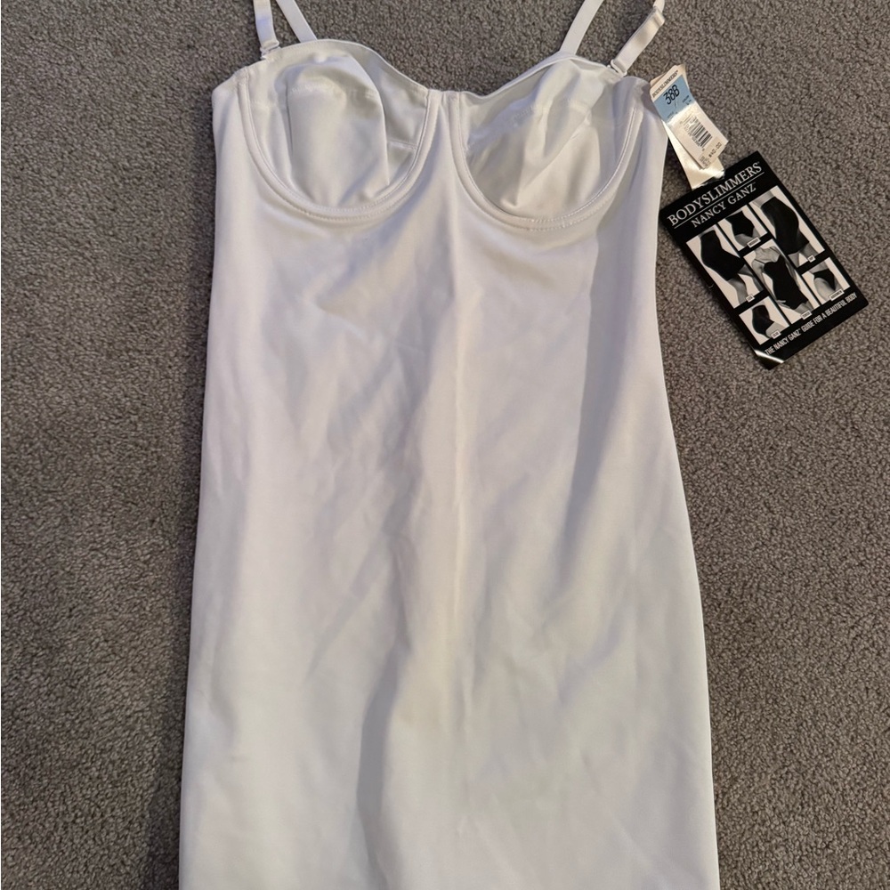Bodyslimmers by Nancy Ganz White Underwire Mini Dress Shapewear Slip Sz 38B NWT